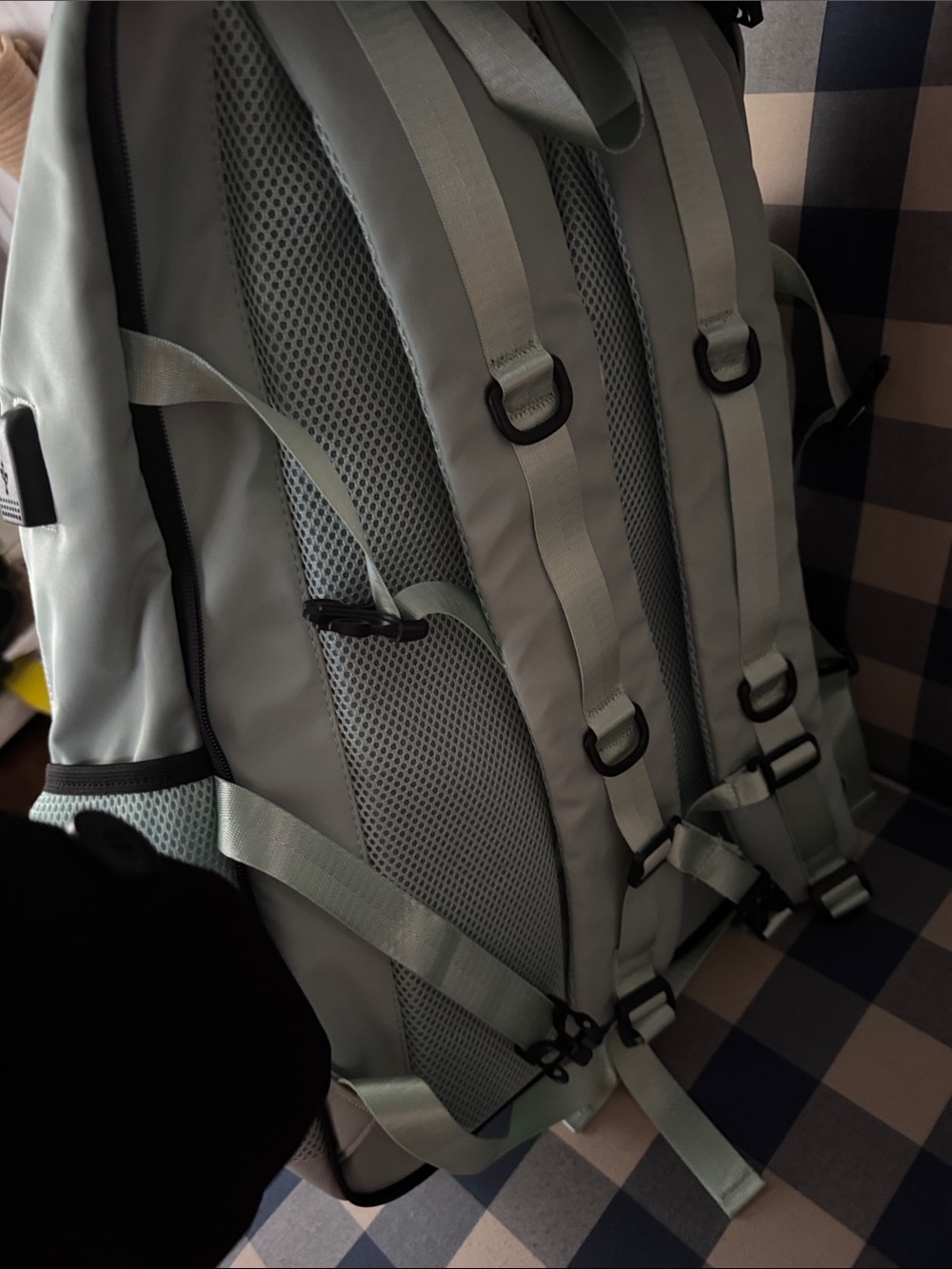NWOT Sage Green Travel Backpack with Multiple Compartments - Picture 6 of 8